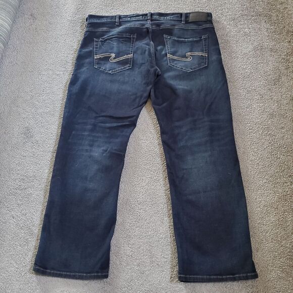 Silver Jeans Mens 40x30 Blue Straight Denim Allan - Picture 2 of 15